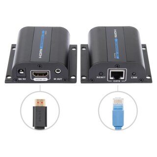 LE-LKV372A/ HDMI Extender, verlängert HDMI 1080p AV-Signal bis 60m mit Cat6, 2 NT inkl..