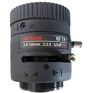RI-HV03610D.IR-S(4K)/ DC 3,6-10mm Vario/ F1,5, 4K (8MP), 1/1.8”,  IR-Korrig., 109-42 Grad bei 1/1.8", CS