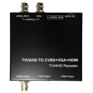 UN-UVTVH2MP5/ TVI, AHD, CVBS mit Loop (Durchschleifausg.) auf HDMI (1080p), VGA, CVBS Videokonverter und Repeater, 2-5MP, 12V EU-NT