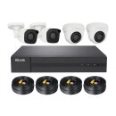 HI-TK-4144MH-MH/ 4MP Kit: 4ch.-DVR +2x Dome +2x Bullet., AHD, CVI, CVBS, inkl.1TB Sata HDD + Kabel + Netzteil. 4xBNC, HDMI/VGA, Audio, H.265
