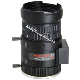 RI-HV1250D.IR-B1-S/ DC 12-50mm/F1,5, IR-korrigiert, bis 4 Megapixel, 1/1.8 Zoll, CS-Mount
