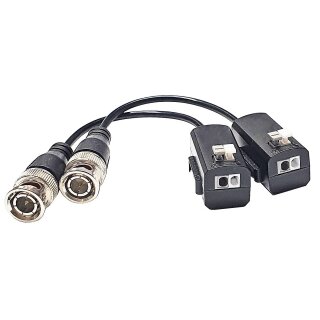 VT-PBHD/ Passiv Balun HD-TVI/AHD/CVI bis 4MP und CVBS - Zweidrahtsender BNC auf UTP Cat5/6 bis 400m mit Federklemmen, Paar