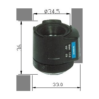 EV-04/06/08/12/16-12A, DC 4mm,6mm,8mm,12mm,16mm Festobjektiv F1,2, 1/3 Zoll, CS
