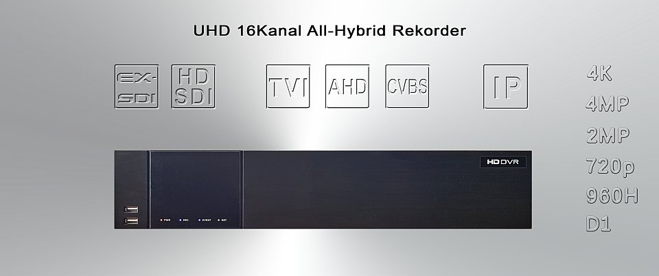 WG-4K1608F-U/ 16-ch. 4K (2/4/8MP) ALL-Hybrid